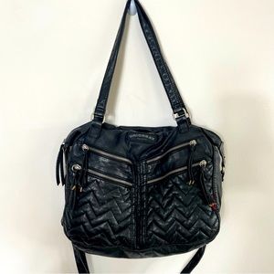 Unionbay Women’s Faux Leather Hobo Quilted Black Shoulder Cross Over Tote Purse